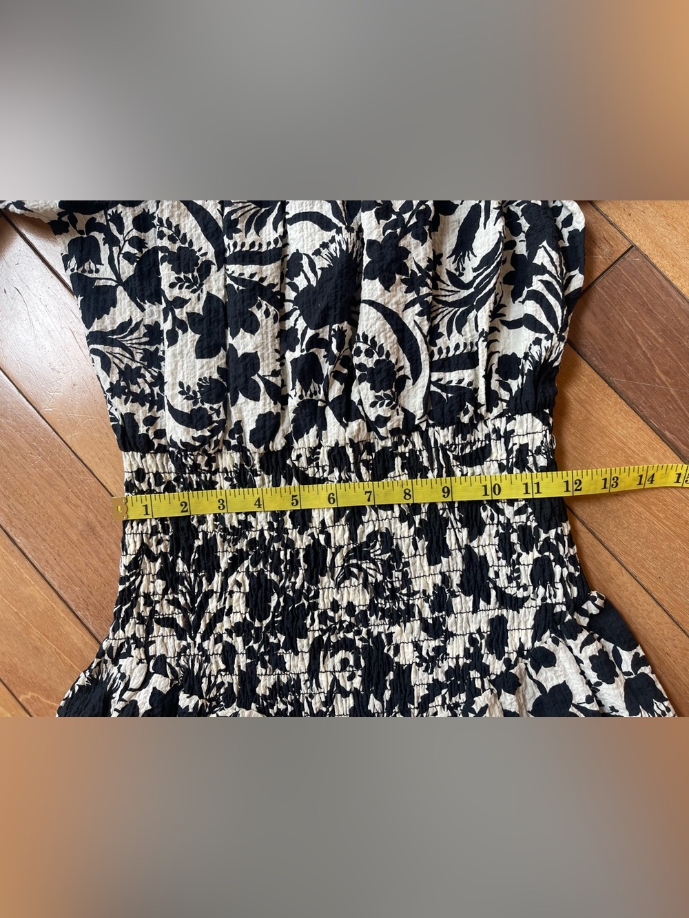 MISA Los Angeles Marta Flora Negra Floral Smocked Off Shoulder Mini Dress XS - Picture 12 of 14